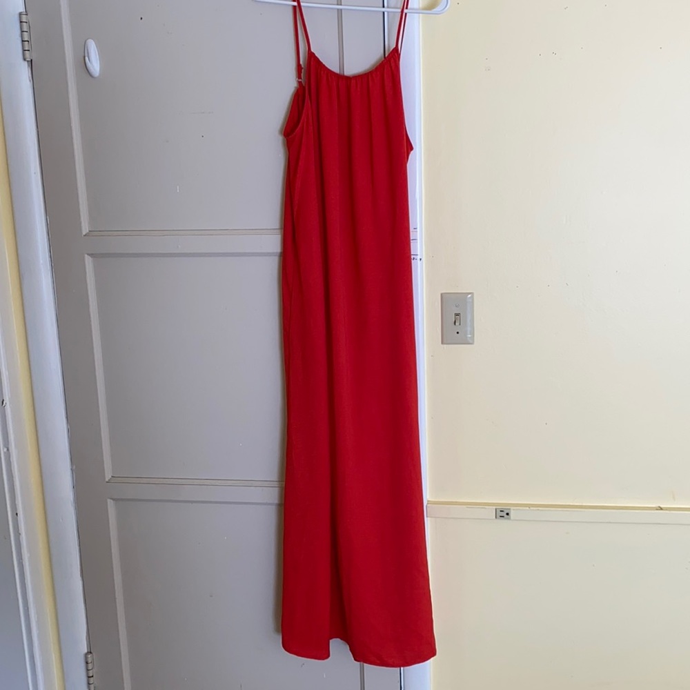 Red maxi dress